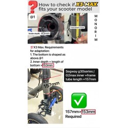 Monorim X3 Max Air dubbele voorwielophanging voor Ninebot Max G30 & vergelijkbare scooters – Reserveonderdeel & demper Monorim -