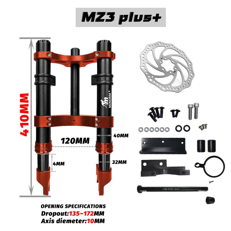 Vordere Federung Monorim MZ3 Plus Dual Air fuer Segway ZT3 mehr Komfort  - 10 Wichtig: Dieses Produkt muss von einem Fachmann in