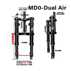 Monorim MD0 Dual Air Version 490mm x 165mm Vorderradfederung  - 10 
Kompatibilitaet: ausgelegt fuer Setups im Mass 490mm x 165mm