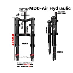 Prednji ovjes Monorim MD0 Air Hydraulic 490mm x 165mm  - 2 
Kompatibilnost: za kompatibilne Monorim MD0 prednje vilice; provjeri