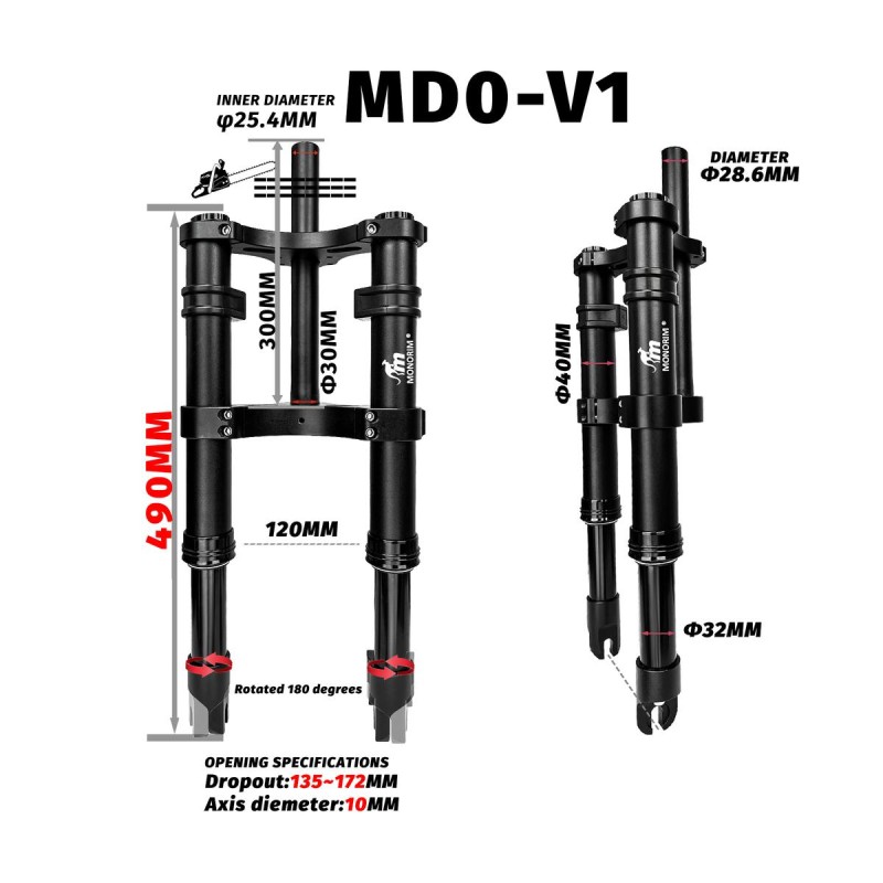 Monorim MD0-V1 voorvering voor Xiaomi M365/Pro  - 11 
Compatibel: Monorim MD0-V1 kit voor Xiaomi M365/Pro en compatibele modelle