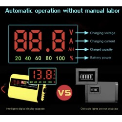 Caricabatteria 12V 2A per batterie al piombo acido 7Ah 12Ah 14Ah 20Ah  - 4 Caratteristiche principali

Display LCD digitale con 