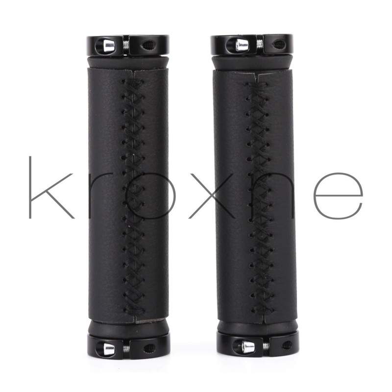 Braided leather handlebar grips with adjustable rings KROXNE - 4 Upgrade your cuffs to the braided leather model consisting of t