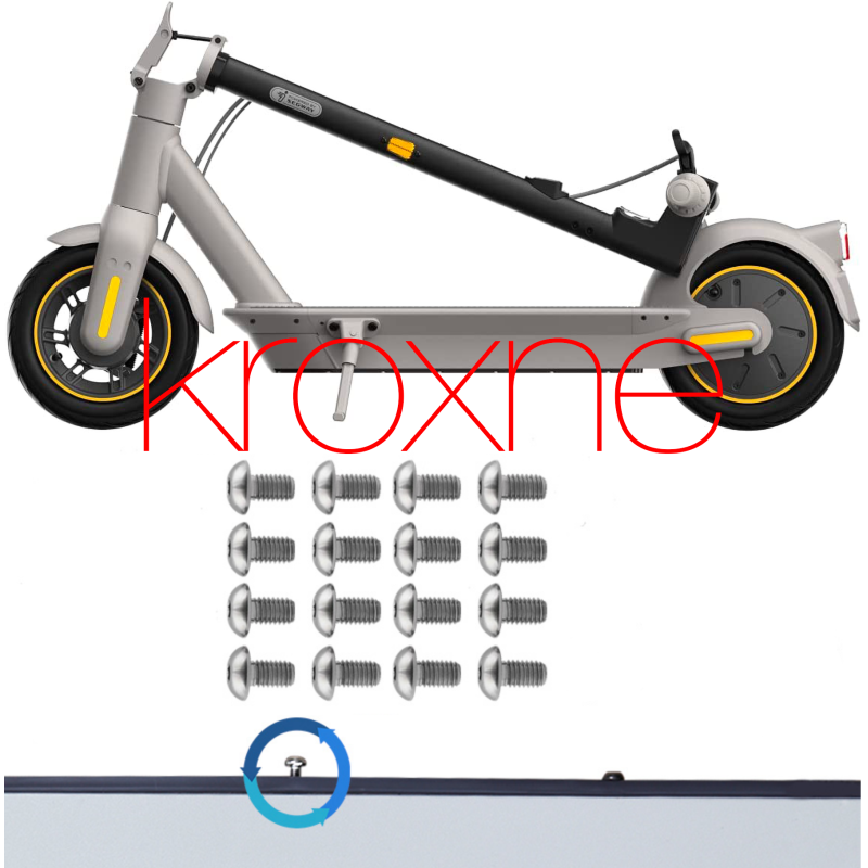 Oi vídes gia tin bataría Ninebot Max G30 kalýptoun óla ta montéla. Segway - Ninebot - 2 Ανανεώστε τις βίδες στο κάτω κάλυμμα της