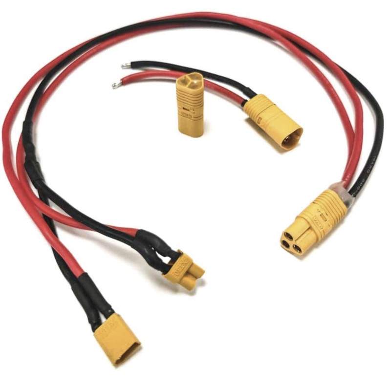 Skiftet tilslutningskabel til eksternt batteri kompatibelt med scooter, elcykel eller lignende  - 1 Skiftet tilslutningskabel ti