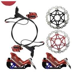 Täielik Monorim EB01 4-kolviline hüdropidurikomplekt – hoovad, pidurisadulad, tross ja piduriketas Monorim - 1 Täielik Monorim E