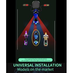 Sistema di rilevamento dell'angolo cieco impermeabile (angolo di 130º) per scooter, bicicletta o moto KROXNE - 4  