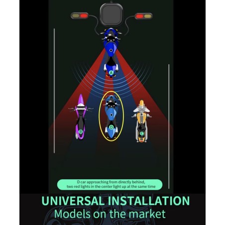 Sistema de detección de punto ciego (angulo de 130º) impermeable para patinete, bicicleta o motocicleta KROXNE - 4  