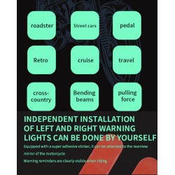 Waterdicht dodehoekdetectiesysteem (130º hoek) voor scooter, fiets of motorfiets KROXNE - 5  