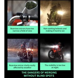 Vesitiivis kuolleen kulman tunnistusjärjestelmä (130º kulma) skootterille, polkupyörälle tai moottoripyörälle KROXNE - 11  