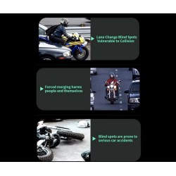 Waterproof blind spot detection system (130º angle) for scooter, bicycle or motorcycle KROXNE - 12  